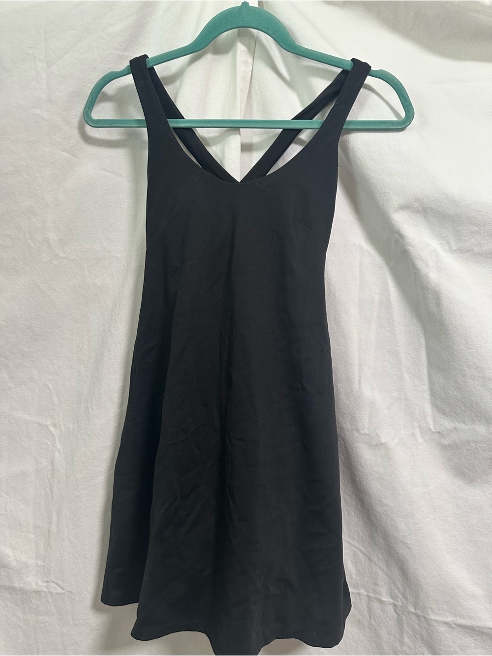Avia Black Cross-Back Tennis Dress with Built in Shorts with Pockets